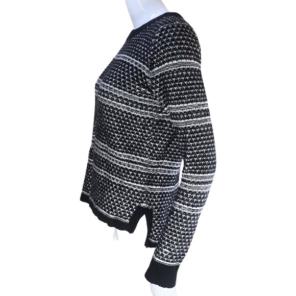 Madewell Black White Fine Knit Crew Neck Pullover Sweater Small - Picture 4 of 16
